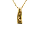 18K triangular pendant inlaid with crystal opals