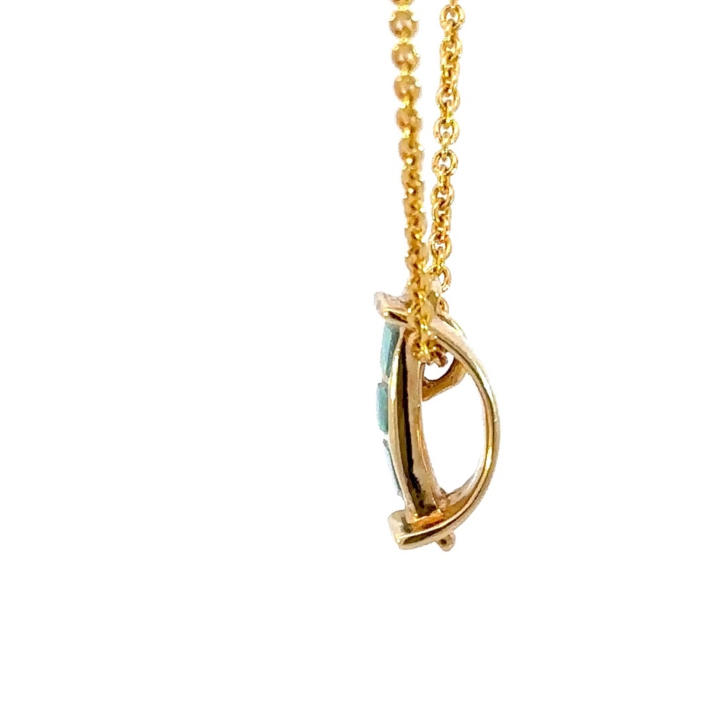 Doublet opal pendant in 14K yellow gold with a contemporary design