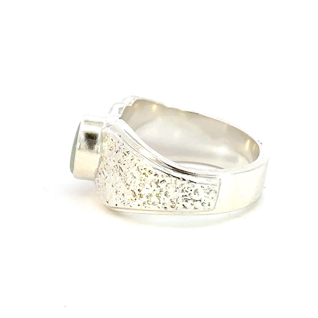 Sterling silver ring with opal and unique design