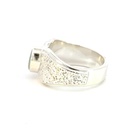 Sterling silver ring with opal and unique design