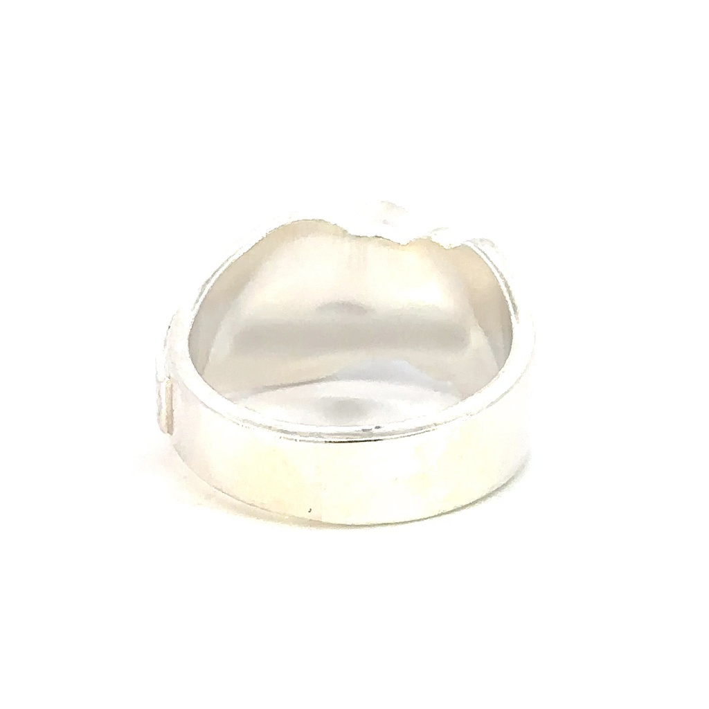 Sterling silver ring with opal and unique design