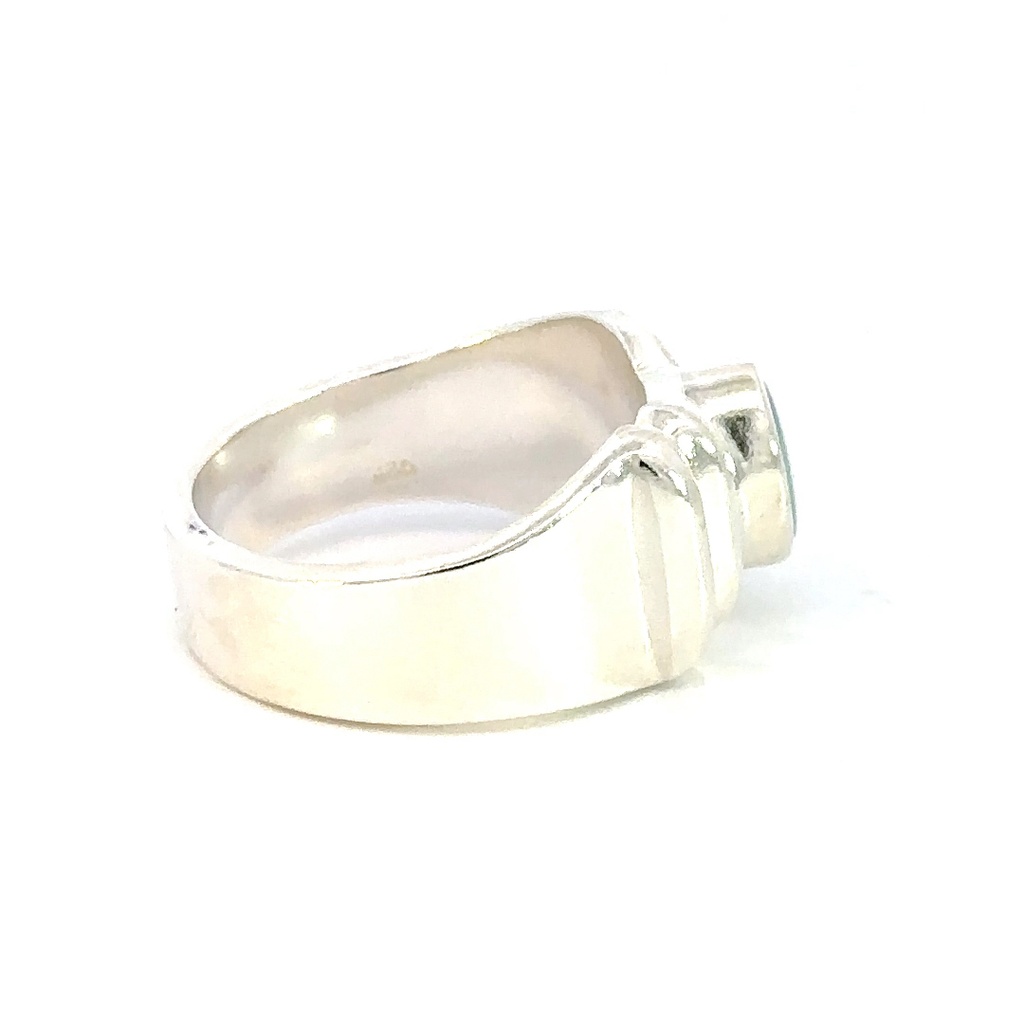 Sterling silver ring with opal and unique design