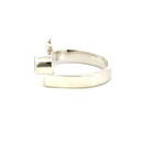 Sterling silver ring with an Aussie opal in blues & greens