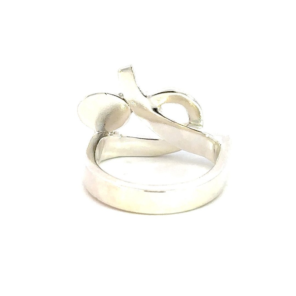 Sterling silver ring with an Aussie opal in blues & greens
