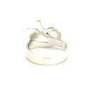 Sterling silver ring with an Aussie opal in blues & greens