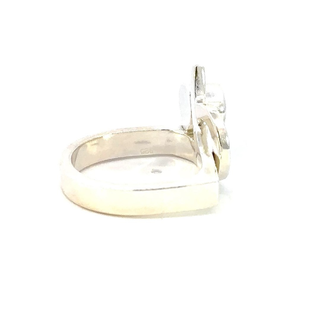 Sterling silver ring with an Aussie opal in blues & greens
