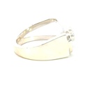 Striking opal in a sideways U shape silver ring