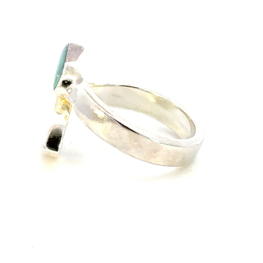 Marquise feature ring with oval  Aussie opal