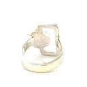 Opal ring set with a unique rectangular sterling silver frame