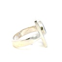 Opal ring set with a unique rectangular sterling silver frame