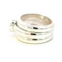 Oval opal in a bold triple sterling silver band