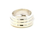Oval opal in a bold triple sterling silver band