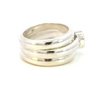 Oval opal in a bold triple sterling silver band