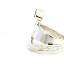 Opal ring in sterling silver with a hammered finish