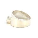 Sterling silver wide ring set with a vibrant Australian opal