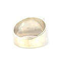 Sterling silver wide ring set with a vibrant Australian opal