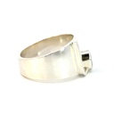 Sterling silver wide ring set with a vibrant Australian opal
