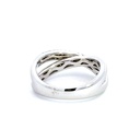18K white gold pave diamond crossover ring