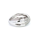 18K white gold pave diamond crossover ring