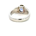 Ceylonese sapphire set in 18K white gold solid band