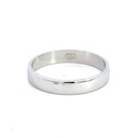 18K white gold wedding ring with slightly rounded profile