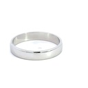 18K white gold wedding ring with slightly rounded profile