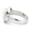 Moonstone ring in 9K white gold with marquise shape detail either side