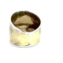 Two tone wide ring in silver and brass graduating down to the back