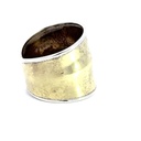 Two tone wide ring in silver and brass graduating down to the back