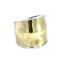 Two tone wide ring in silver and brass graduating down to the back