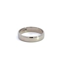 18K white gold wedding ring with a flat radius profile