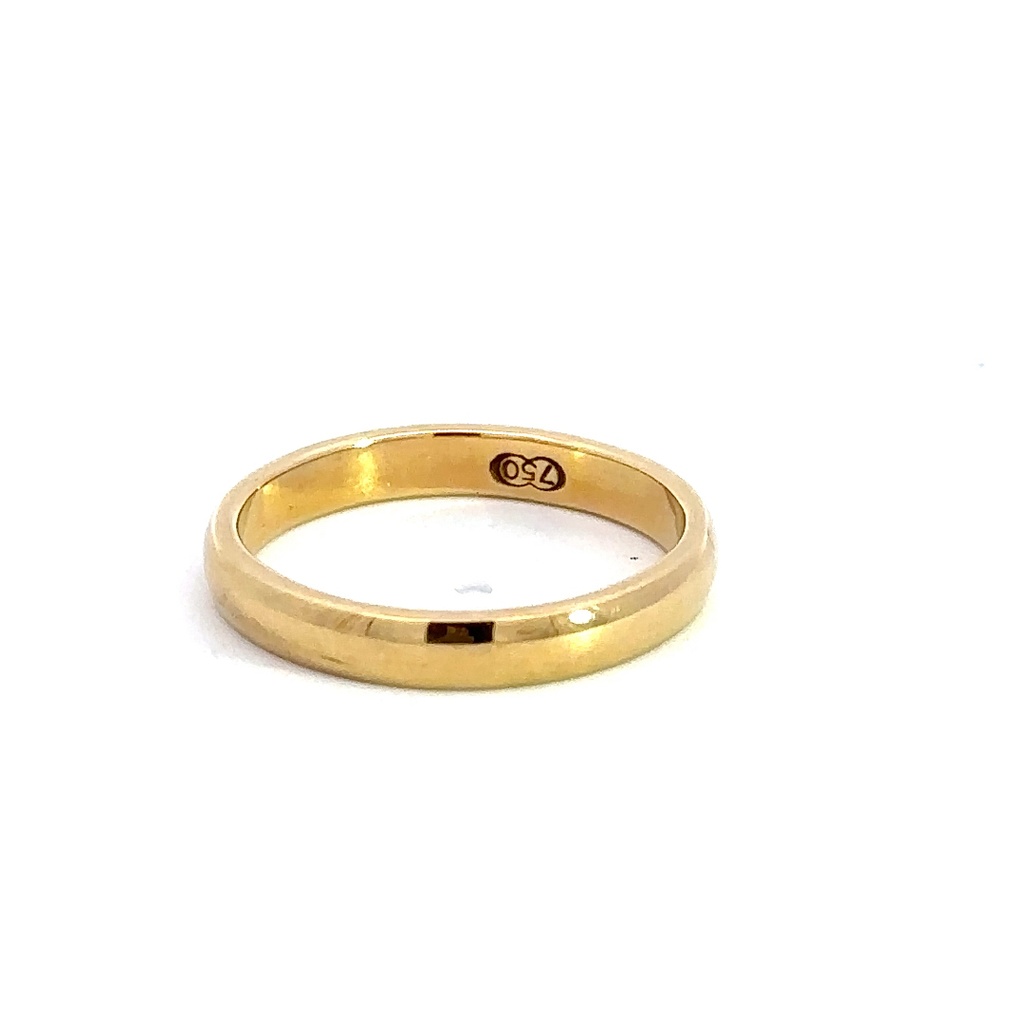 Rounded 18K yellow solid wedding ring