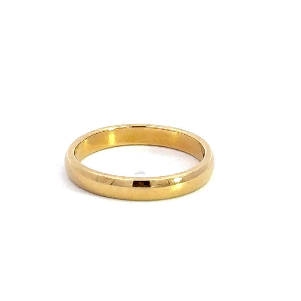 Rounded 18K yellow solid wedding ring