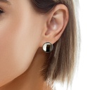 Sterling Silver 15mm Round Shiny Disc Earrings