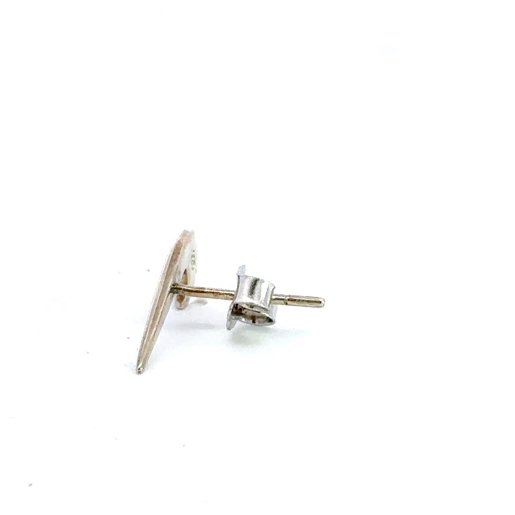 Silver streak stud earring