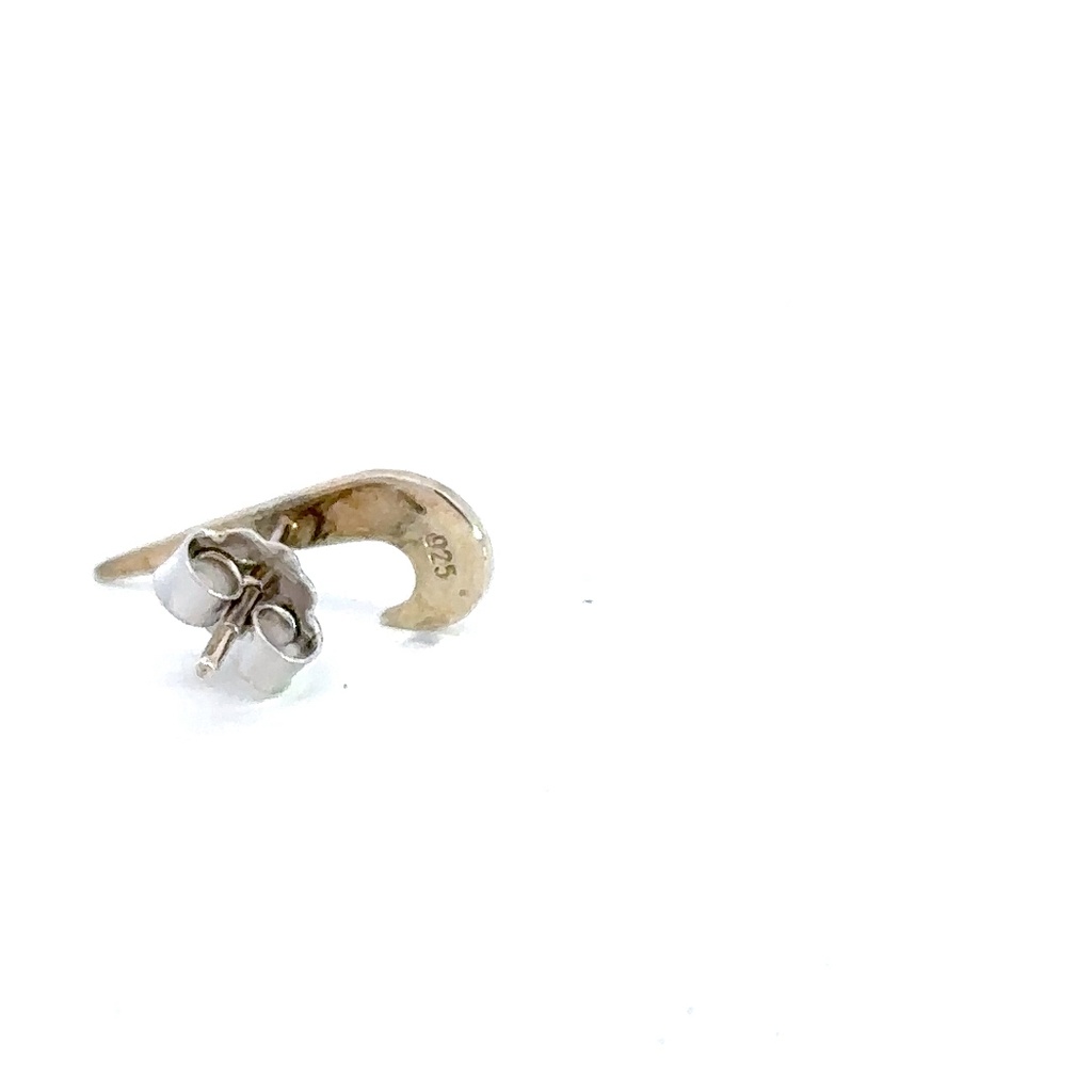 Silver streak stud earring