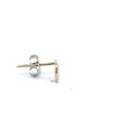 Silver streak stud earring