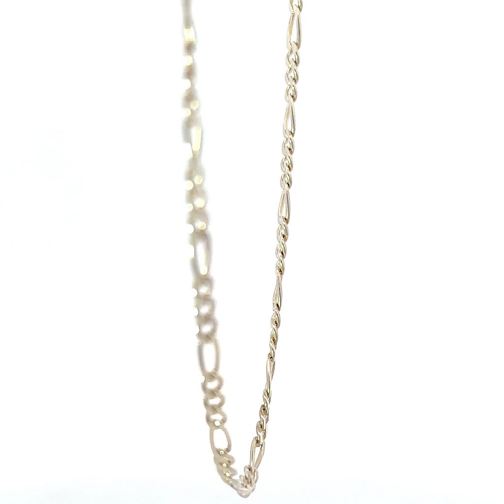 Silver Figaro Style Necklace 50cm
