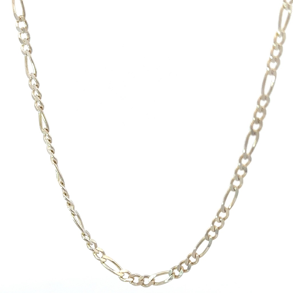 Silver Figaro Style Necklace 50cm