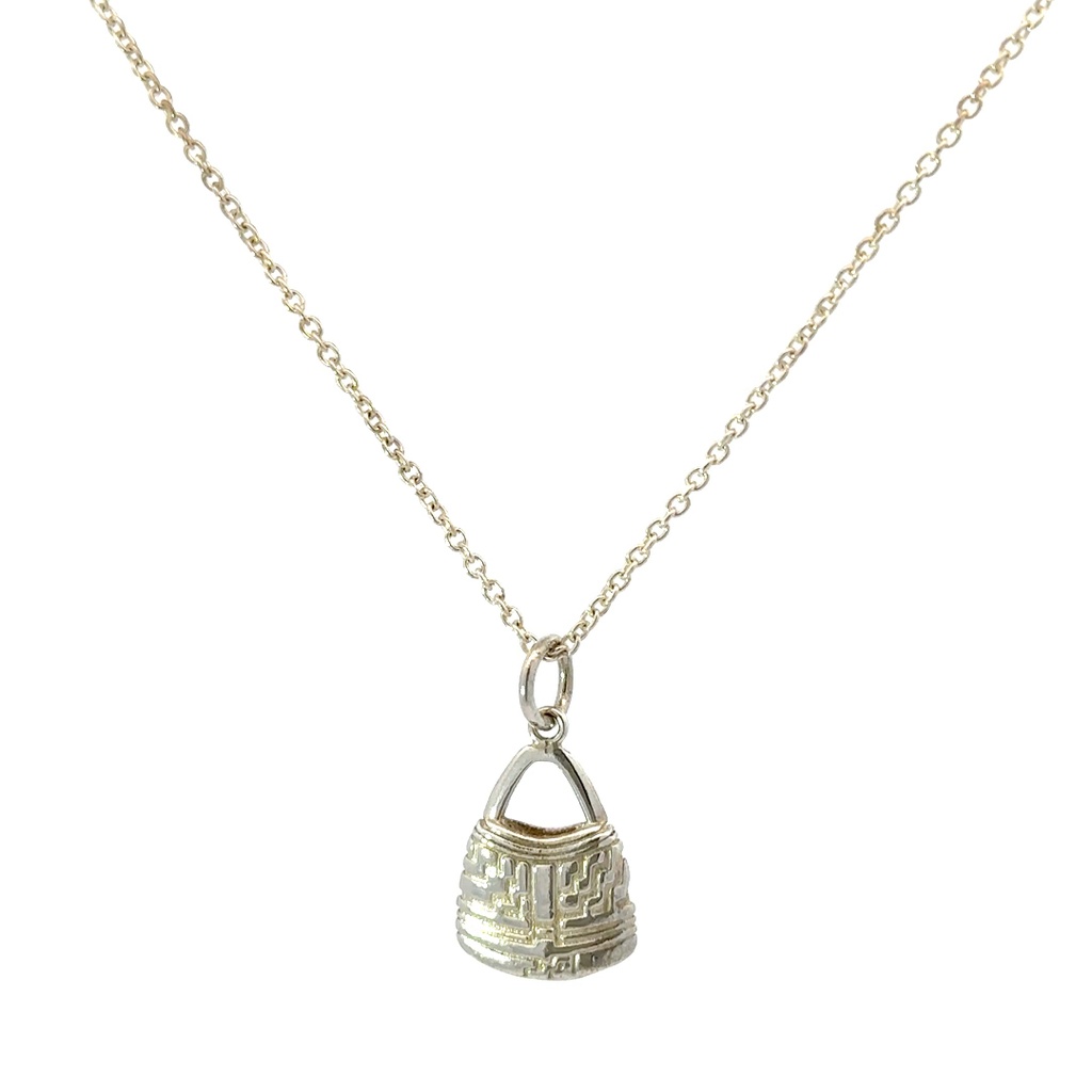 Bilum pendant in sterling silver