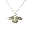 Silver Pendant With Green Triangle Butterfly