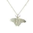 Silver Pendant With Green Triangle Butterfly