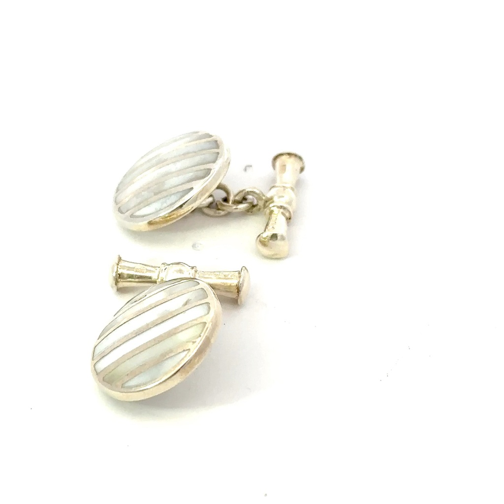 Sterling Silver Cufflinks With Mother of Pearl