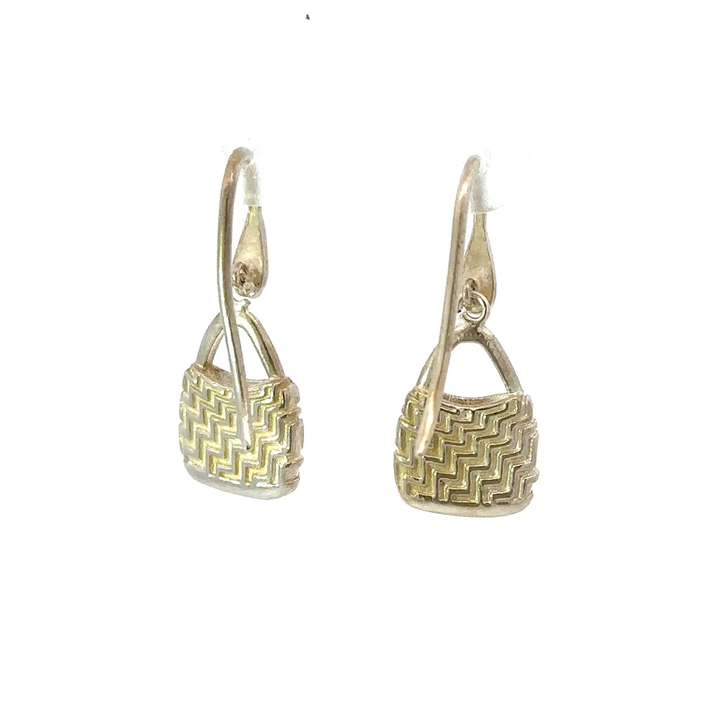 Bilum inspired earrings in sterling silver