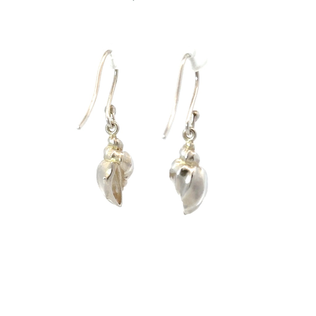 Conch Shell Earrings in Sterling Silver