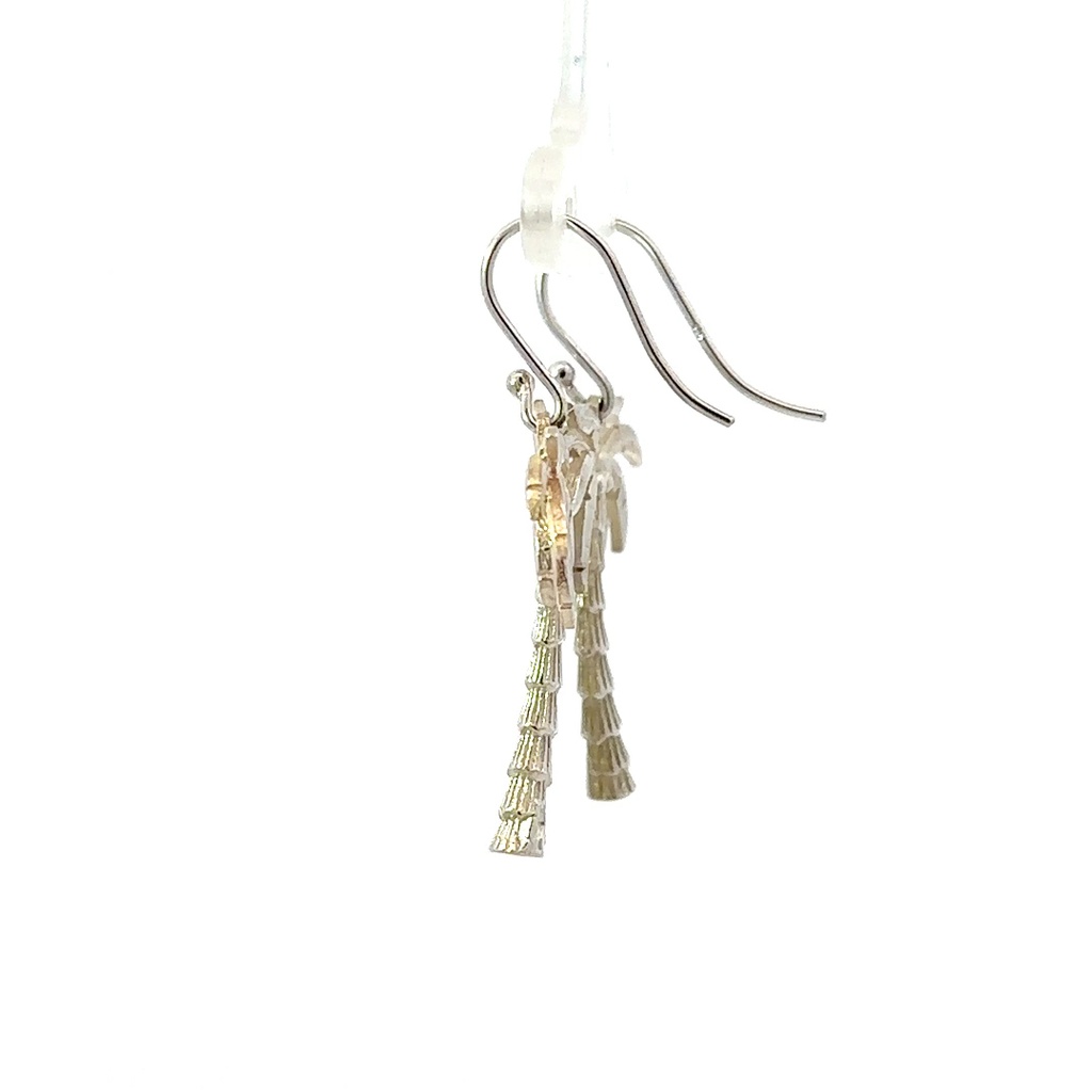 Coconut Palm Tree Earrings in Sterling Silver