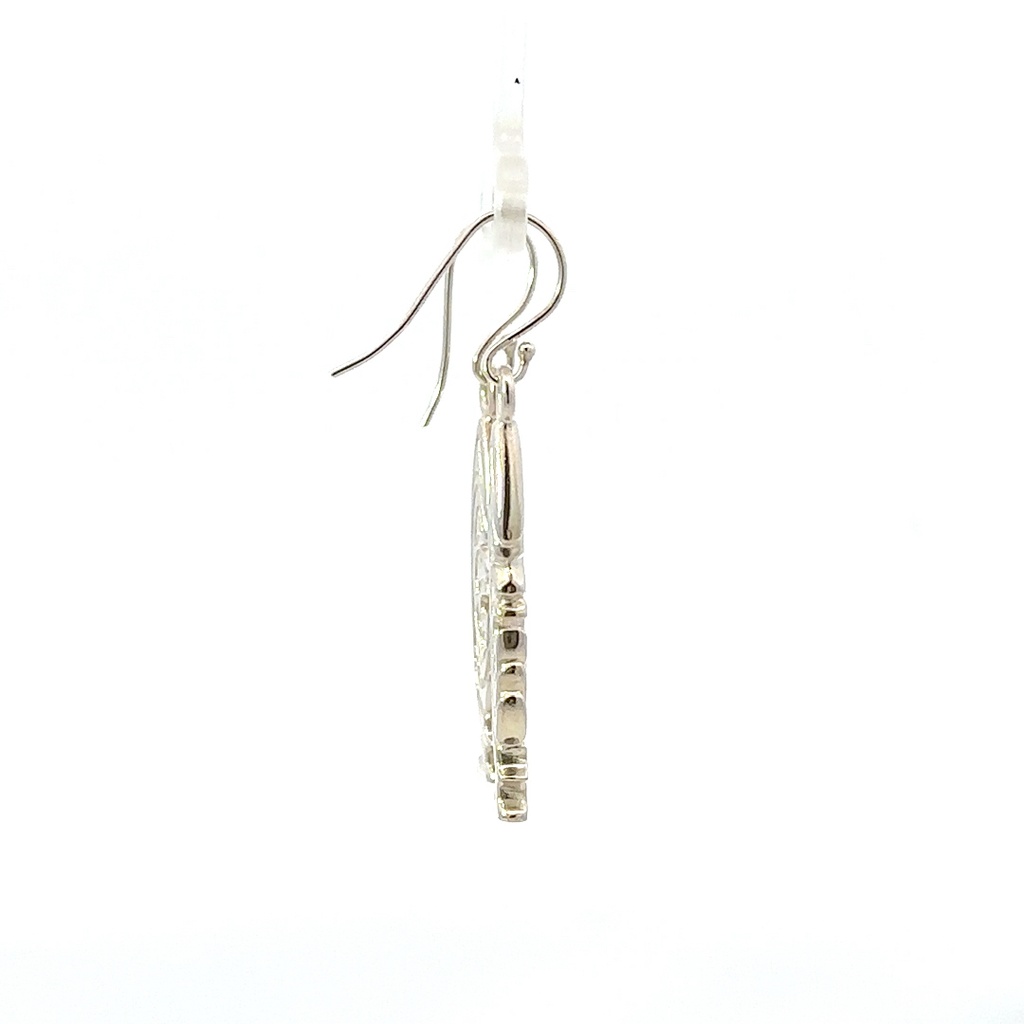 Tribal Sepik Flute Mask Earrings In Silver