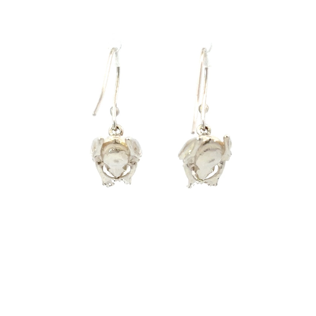 Green Tree Frog Earrings in Sterling Silver