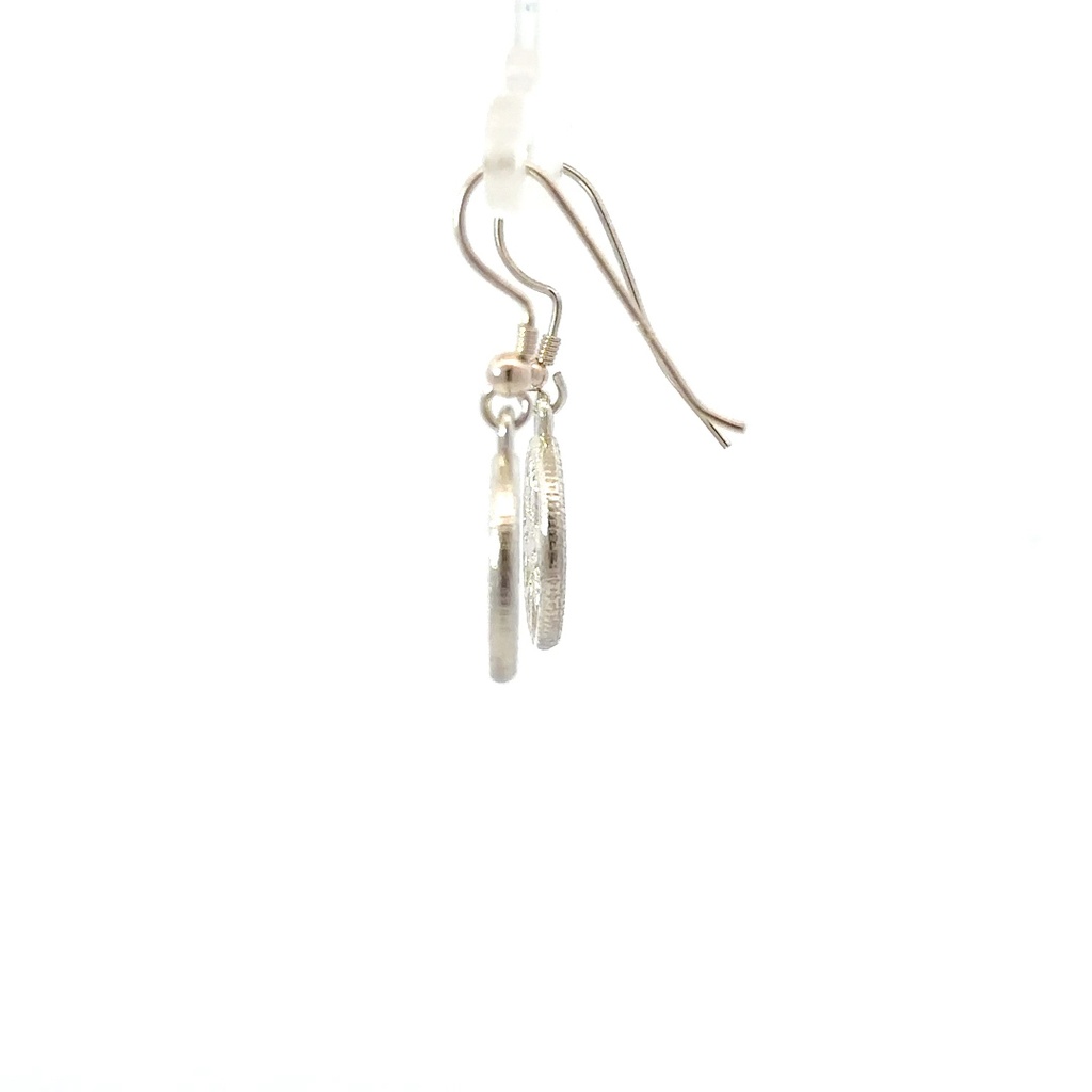 Starburst Earrings in a Woven Style Disc in Silver Goroka Baskets