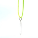 "Abundance" Silver Tag Pendant With Lime Green Cord